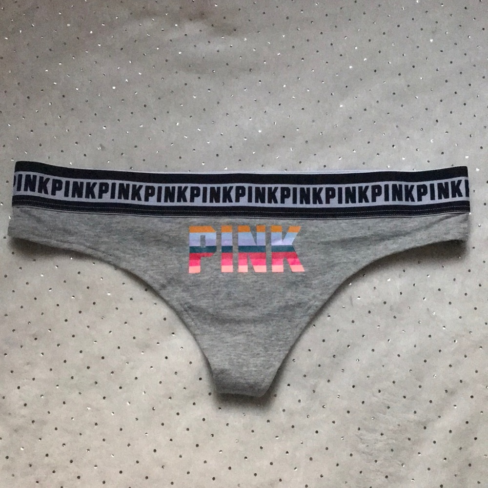 Gray and print thong underwear